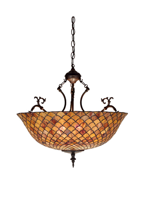 Meyda Tiffany 67381 Three Light Inverted Pendant, Antique