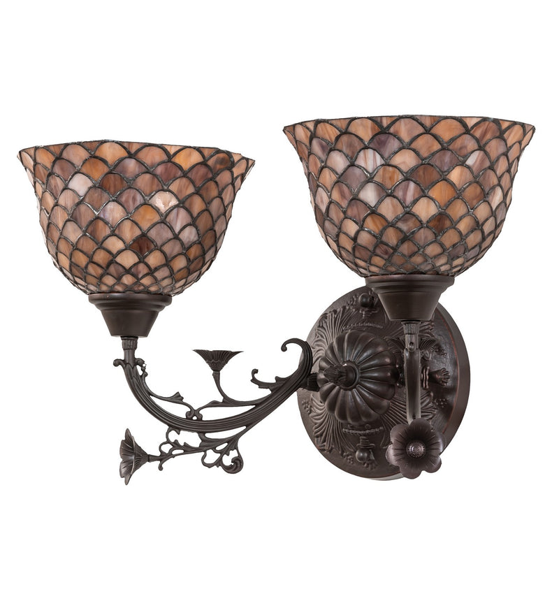Meyda Tiffany 67383 Two Light Wall Sconce, Antique