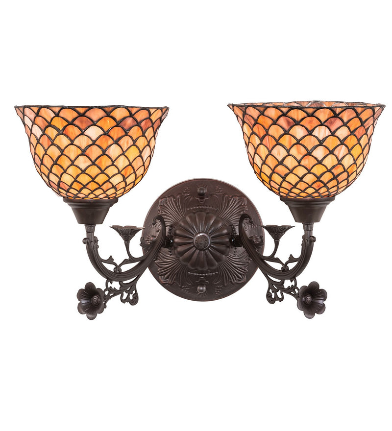 Meyda Tiffany 67383 Two Light Wall Sconce, Antique