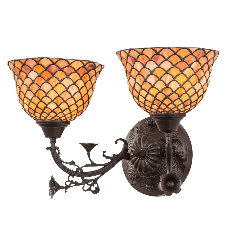 Meyda Tiffany 67383 Two Light Wall Sconce, Antique
