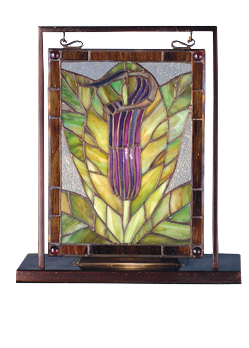 Meyda Tiffany 68552 One Light Mini Tabletop Window, Zasdy Purple/Blue Pr Xag