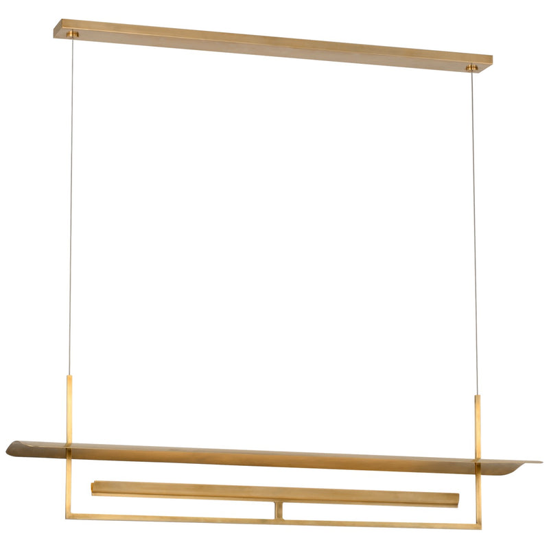 Visual Comfort Signature IKF 5140HAB LED Linear Chandelier, Hand-Rubbed Antique Brass