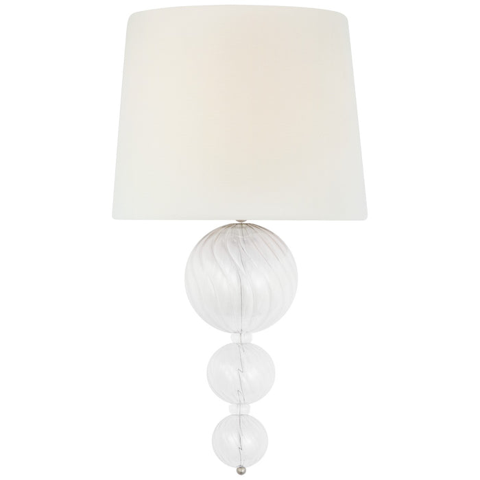 Visual Comfort Signature JN 2004BSL/CG-L LED Wall Sconce, Burnished Silver Leaf and Clear Swirled Glass