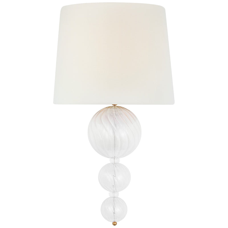 Visual Comfort Signature JN 2004G/CG-L LED Wall Sconce, Gild and Clear Swirled Glass