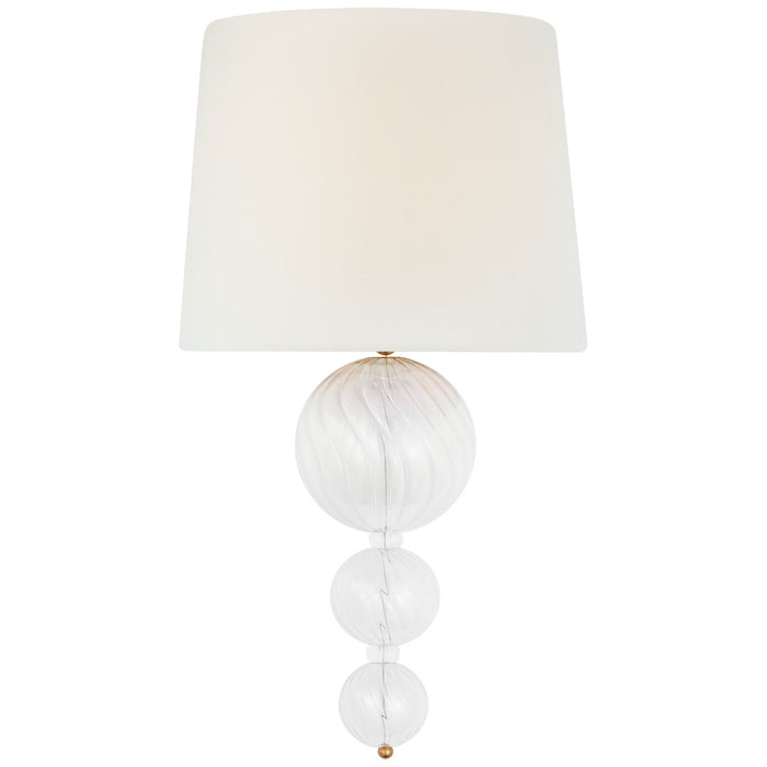 Visual Comfort Signature JN 2004G/CG-L LED Wall Sconce, Gild and Clear Swirled Glass