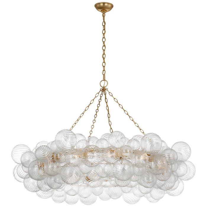Visual Comfort Signature JN 5108G/CG LED Chandelier, Gild and Clear Swirled Glass