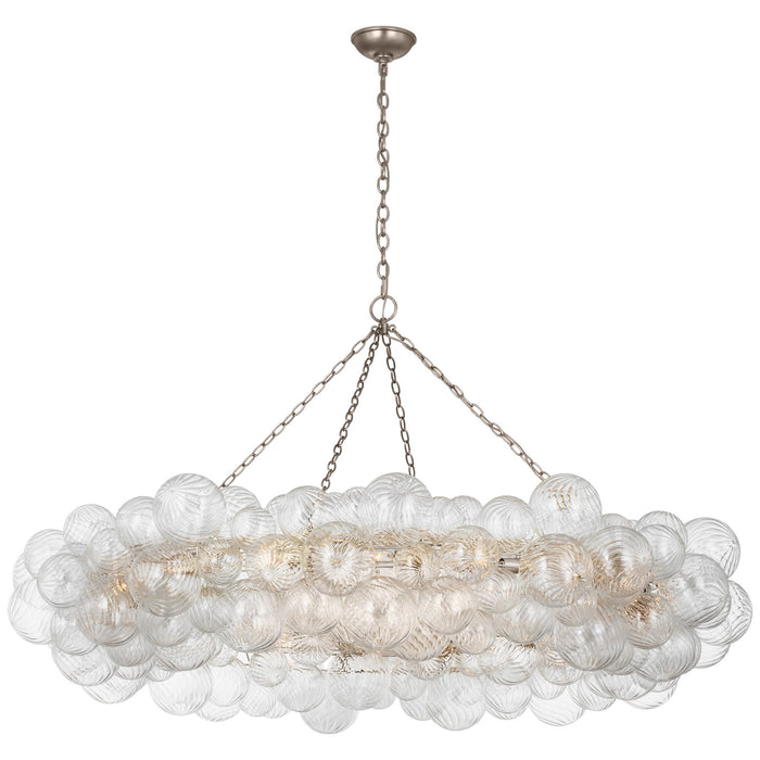 Visual Comfort Signature JN 5109BSL/CG LED Chandelier, Burnished Silver Leaf and Clear Swirled Glass