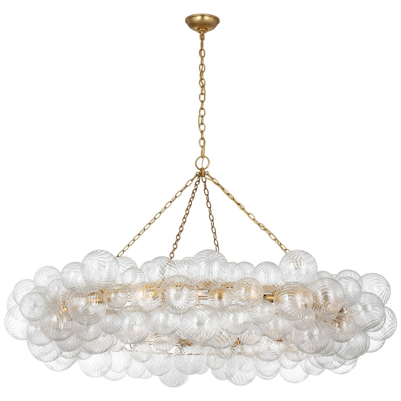 Visual Comfort Signature JN 5109G/CG LED Chandelier, Gild and Clear Swirled Glass