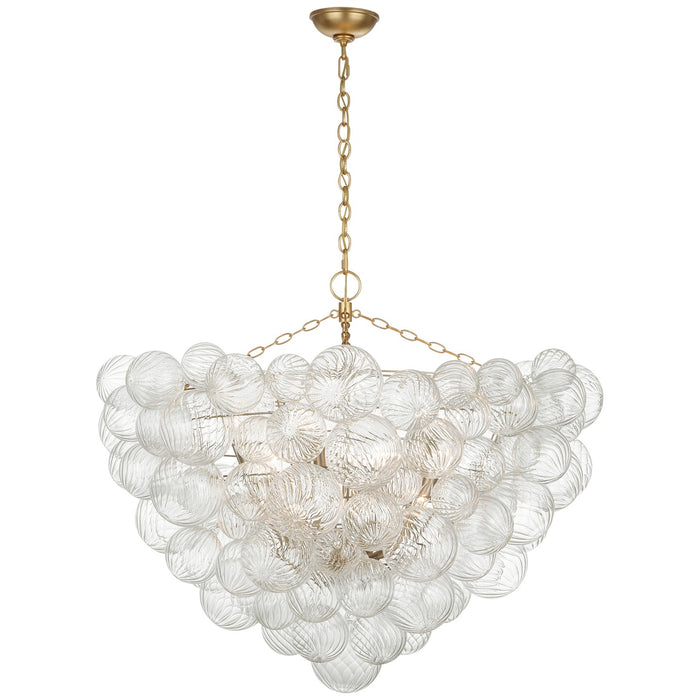 Visual Comfort Signature JN 5122G/CG LED Chandelier, Gild and Clear Swirled Glass