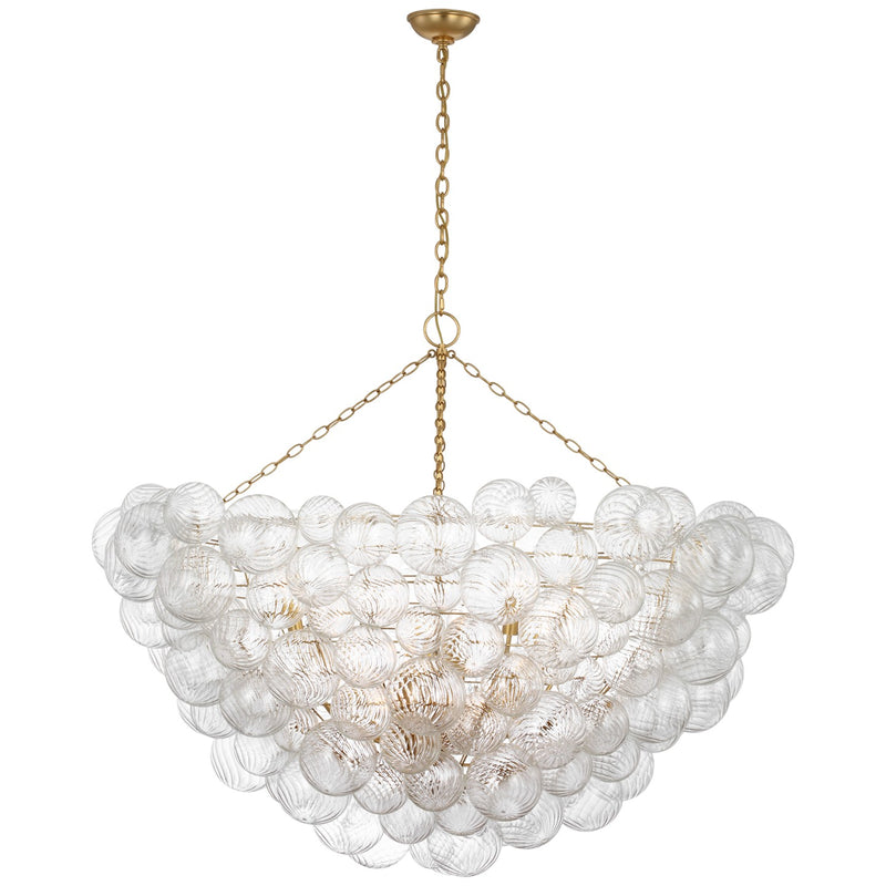 Visual Comfort Signature JN 5123G/CG LED Chandelier, Gild and Clear Swirled Glass