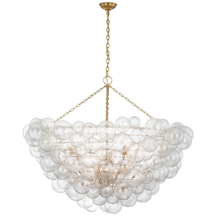 Visual Comfort Signature JN 5123G/CG LED Chandelier, Gild and Clear Swirled Glass