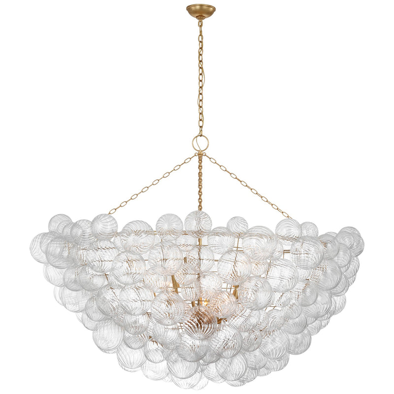 Visual Comfort Signature JN 5124G/CG LED Chandelier, Gild and Clear Swirled Glass