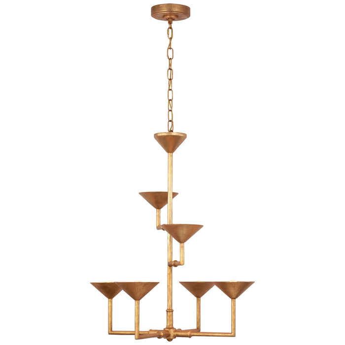 Visual Comfort Signature JN 5170AGL LED Chandelier, Antique Gold Leaf