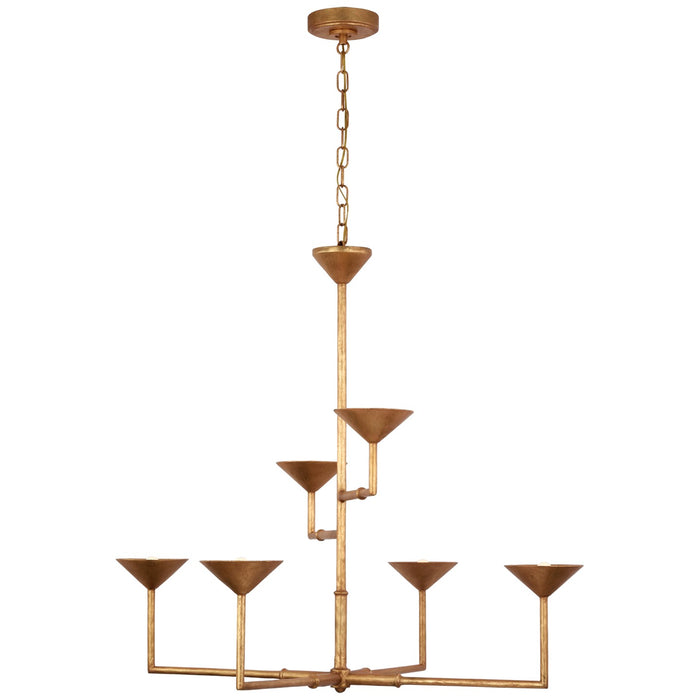 Visual Comfort Signature JN 5172AGL LED Chandelier, Antique Gold Leaf