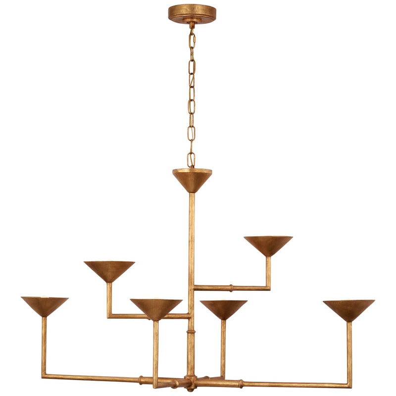 Visual Comfort Signature JN 5174AGL LED Chandelier, Antique Gold Leaf