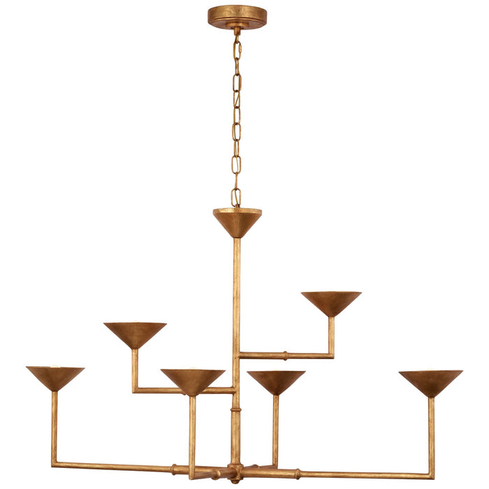 Visual Comfort Signature JN 5174AGL LED Chandelier, Antique Gold Leaf
