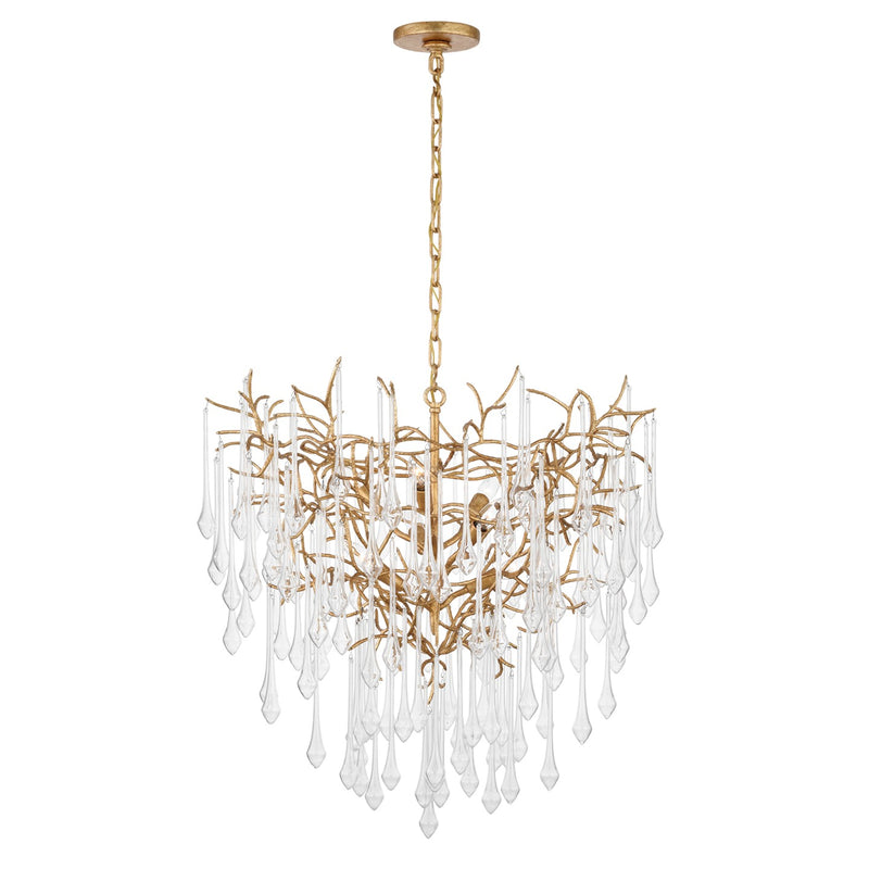Visual Comfort Signature JN 5220GI-CG LED Chandelier, Gilded Iron