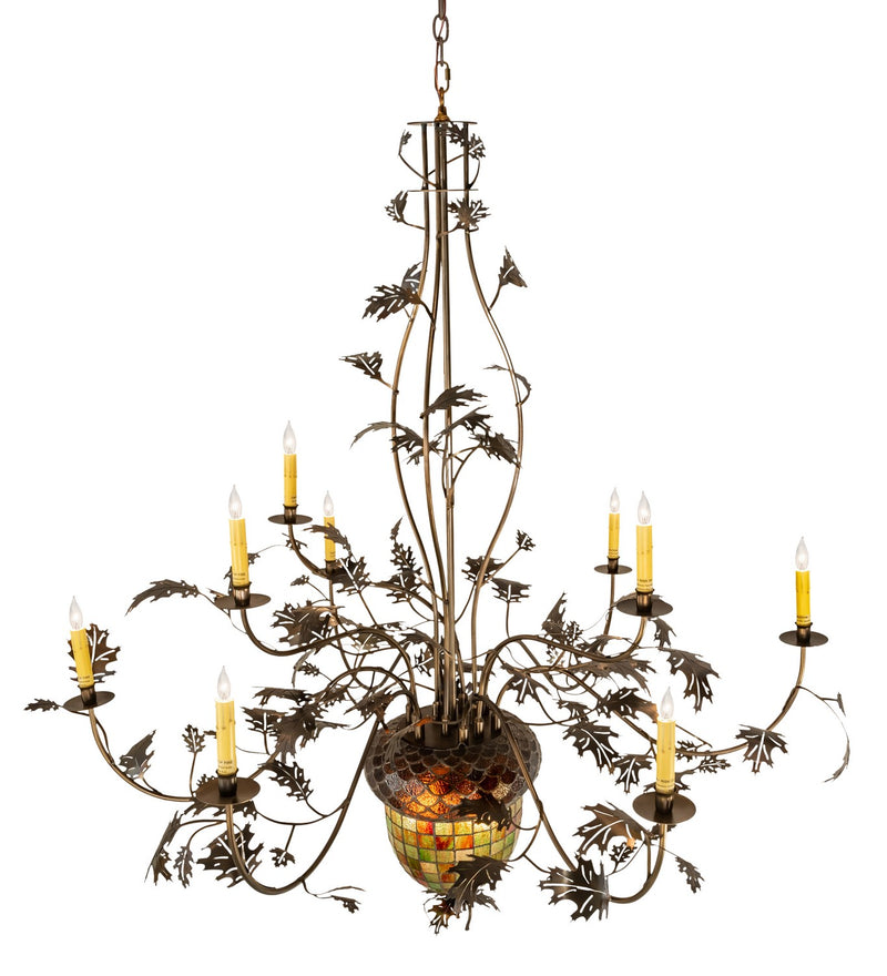 Meyda Tiffany 69619 11 Light Chandelier, Antique Copper