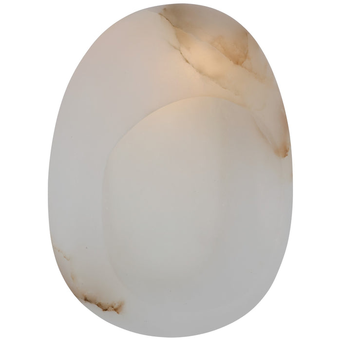 Visual Comfort Signature KW 2910ALB/AB LED Wall Sconce, Alabaster and Antique-Burnished Brass