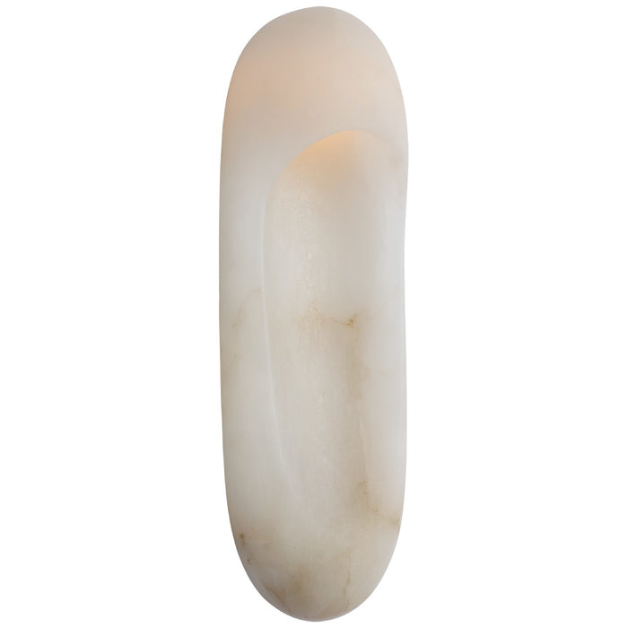 Visual Comfort Signature KW 2911ALB/AB LED Wall Sconce, Alabaster and Antique-Burnished Brass