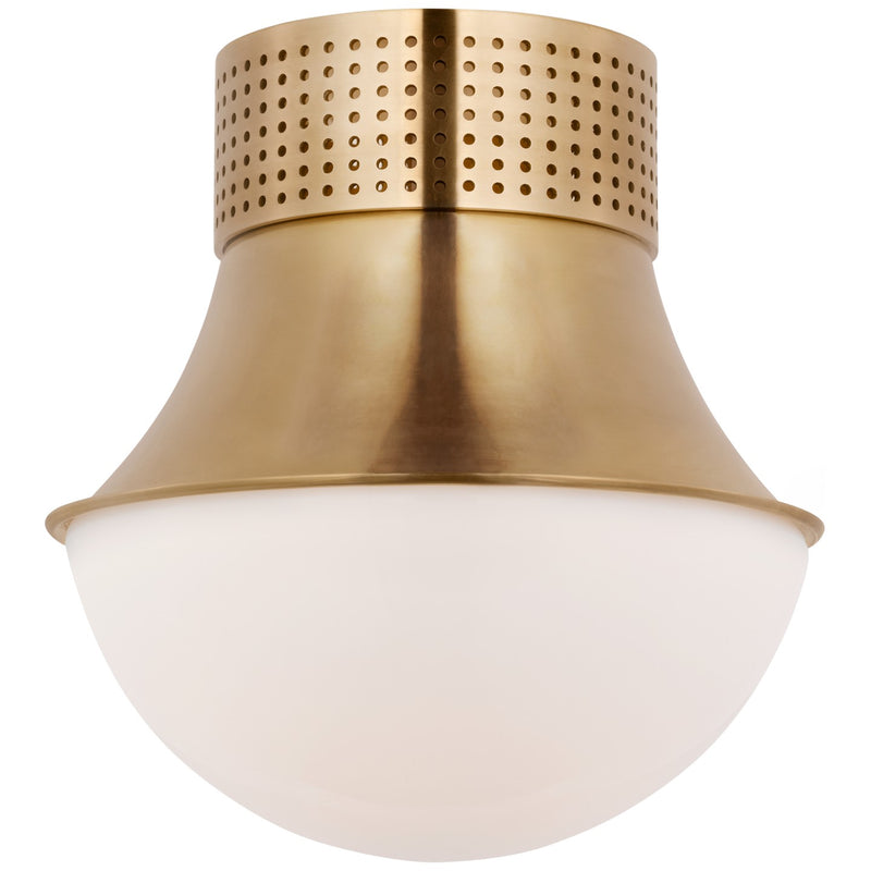 Visual Comfort Signature KW 4058AB-WG LED Flush Mount, Antique Burnished Brass