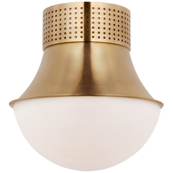 Visual Comfort Signature KW 4058AB-WG LED Flush Mount, Antique Burnished Brass