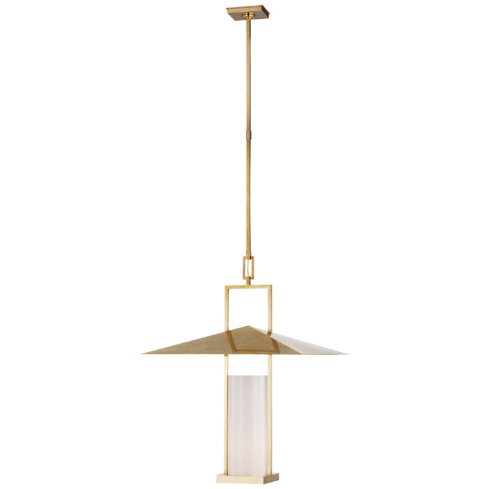 Visual Comfort Signature RB 5053AB-WG LED Lantern, Antique Burnished Brass
