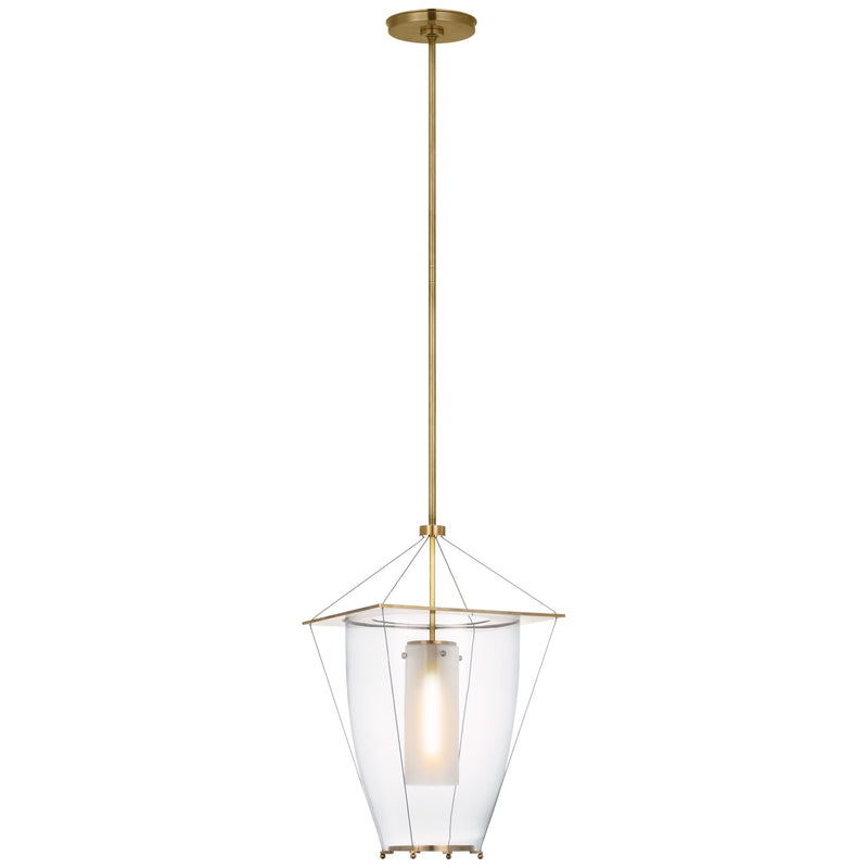 Visual Comfort Signature RB 5092AB-CG LED Lantern, Antique Burnished Brass