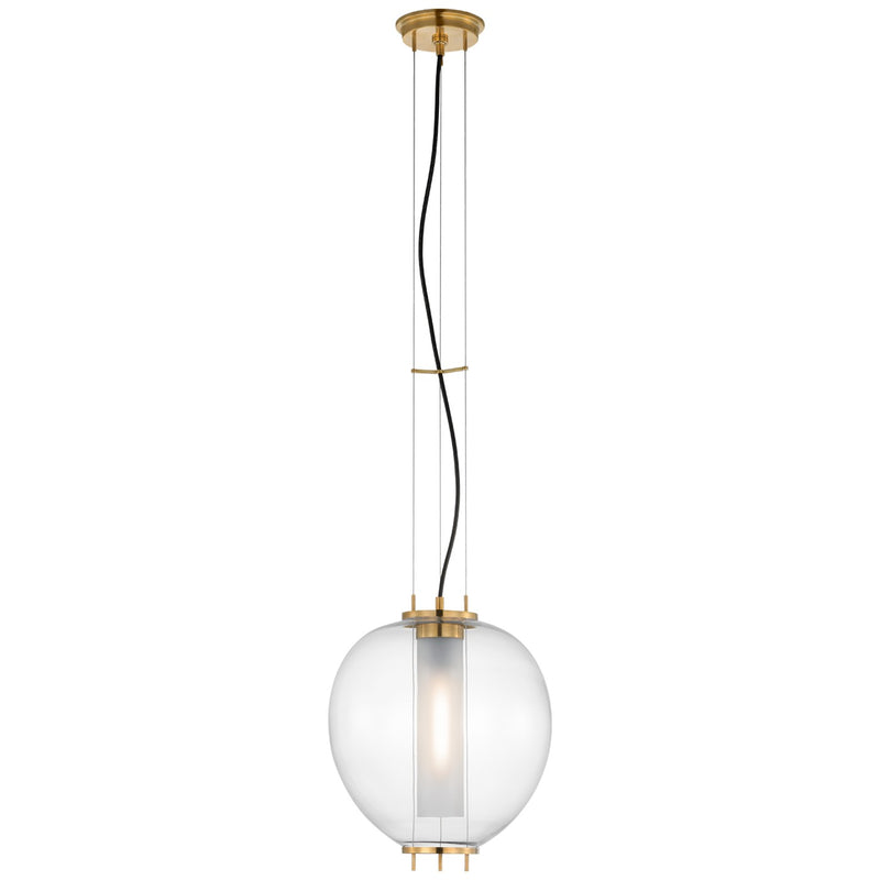 Visual Comfort Signature RB 5097AB-CG LED Lantern, Antique Burnished Brass