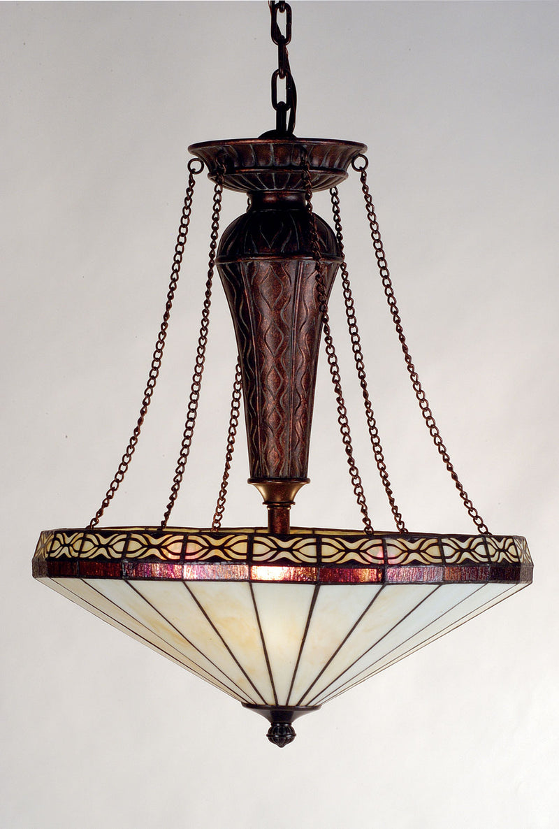 Meyda Tiffany 71207 Three Light Inverted Pendant, Antique Copper