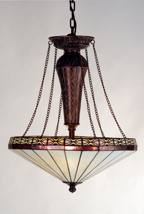 Meyda Tiffany 71207 Three Light Inverted Pendant, Antique Copper