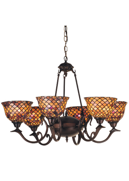 Meyda Tiffany 74043 Six Light Chandelier, Antique