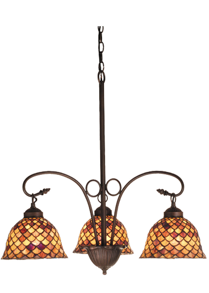 Meyda Tiffany 74045 Three Light Chandelier, Antique