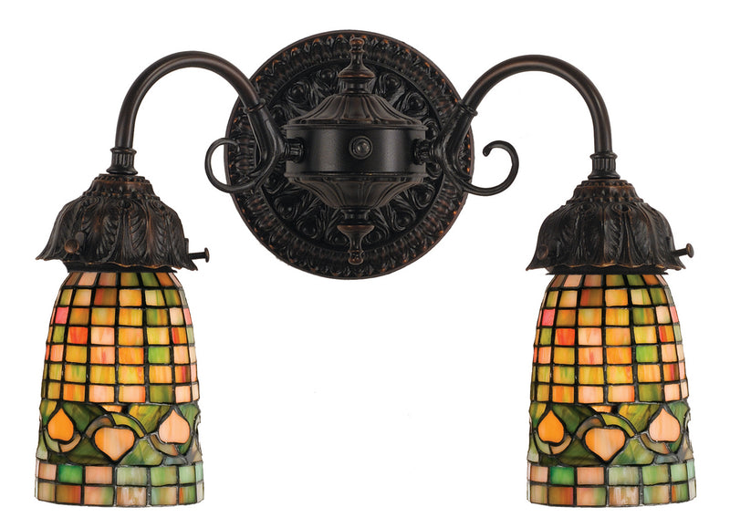 Meyda Tiffany 74050 Two Light Wall Sconce, Brown