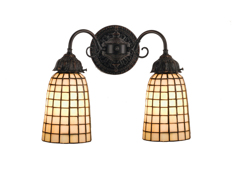 Meyda Tiffany 74058 Two Light Wall Sconce, Beige