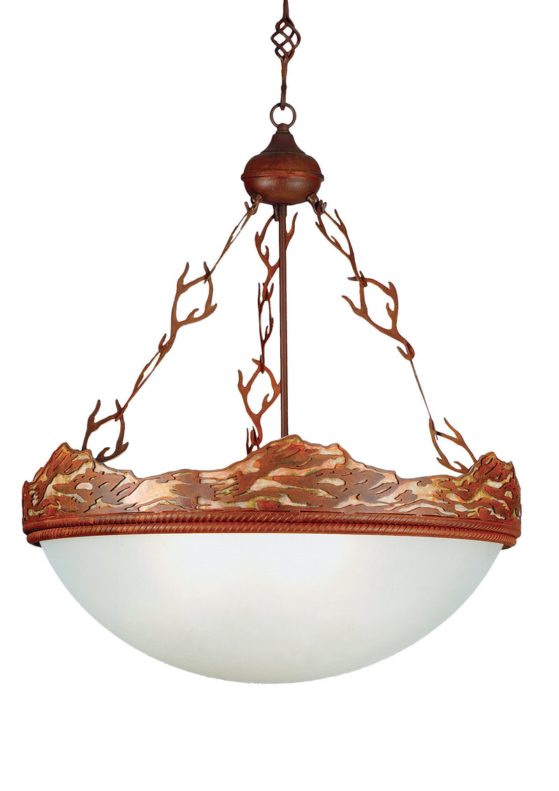 Meyda Tiffany 78124 Four Light Chandelier, Hand Painted Rust