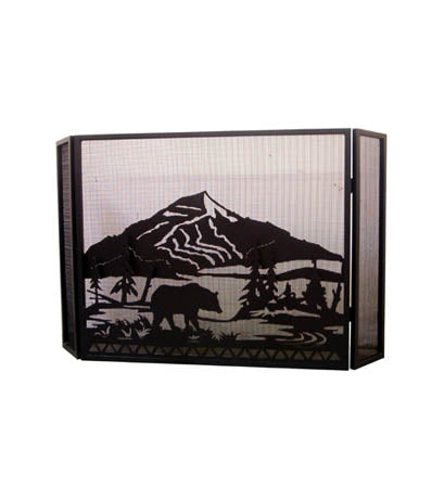 Meyda Tiffany 79796 Fireplace Screen, Textured Black