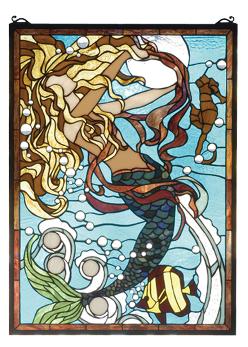 Meyda Tiffany 78086 Window, Blue Blue/Green Lt Peach Hablue