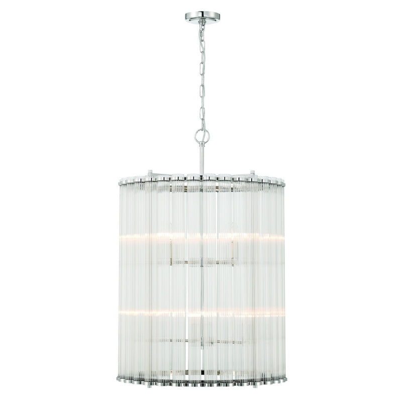 Eurofase 47238-022 Eight Light Pendant, Polished Nickel