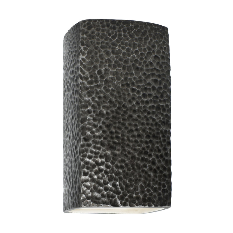 Justice Designs CER-0915-HMPW Lantern, Hammered Pewter