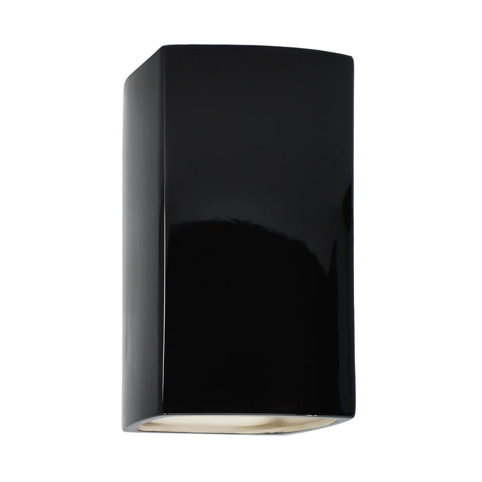 Justice Designs CER-0915W-BLK Lantern, Gloss Black