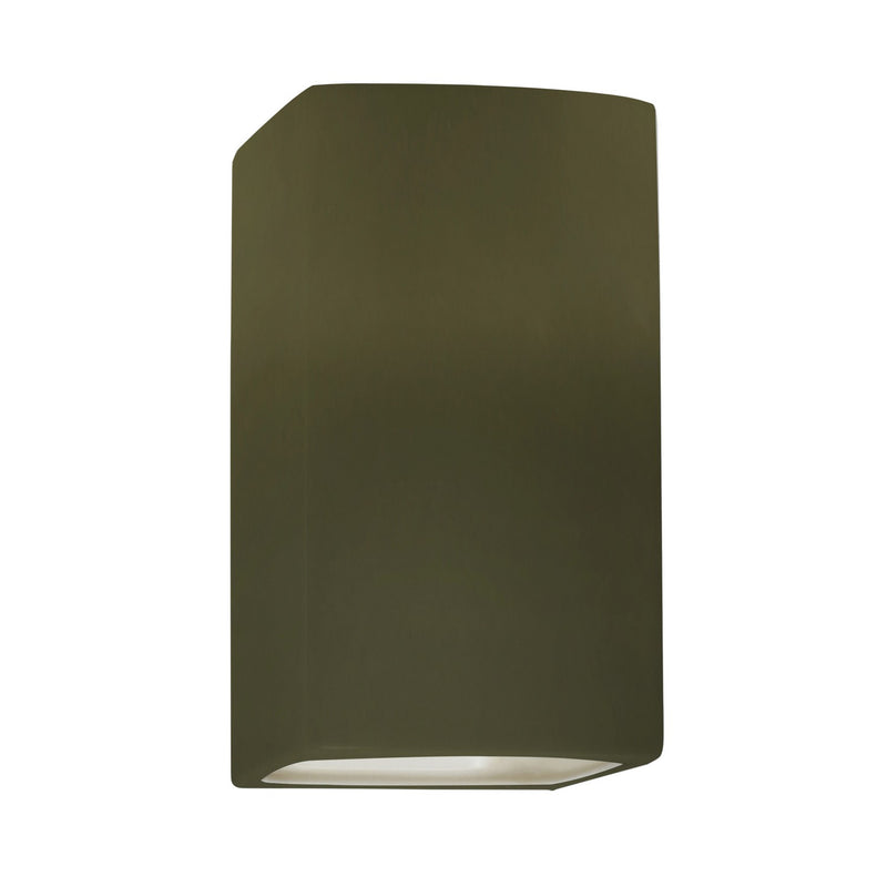 Justice Designs CER-0915W-MGRN One Light Outdoor Wall Sconce, Matte Green