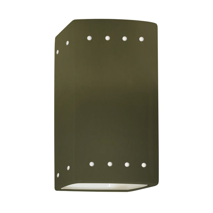Justice Designs CER-0925W-MGRN One Light Outdoor Wall Sconce, Matte Green
