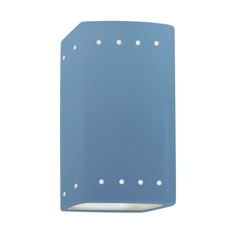 Justice Designs CER-0925W-SKBL One Light Outdoor Wall Sconce, Sky Blue