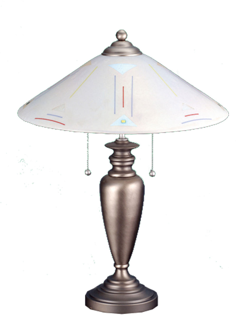 Meyda Tiffany 81327 Two Light Table Lamp, Nickel
