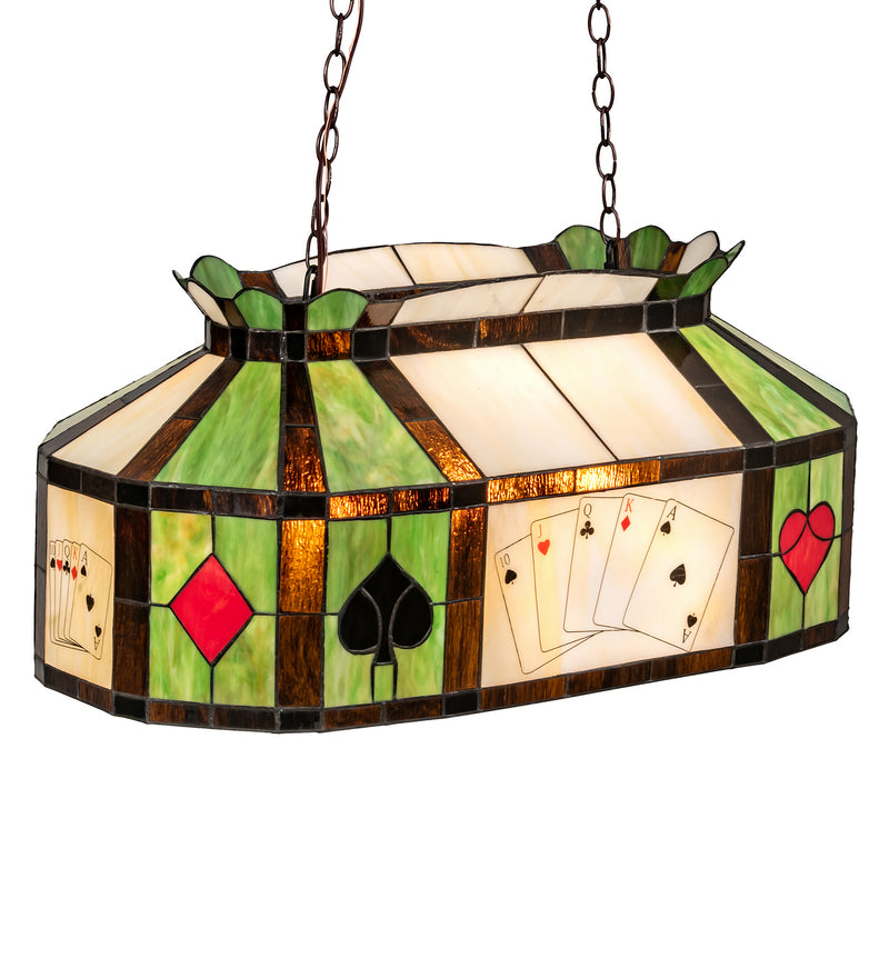Meyda Tiffany 81487 Three Light Oblong Pendant, Mahogany Bronze