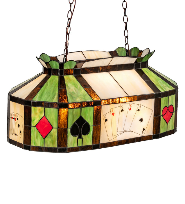 Meyda Tiffany 81487 Three Light Oblong Pendant, Mahogany Bronze