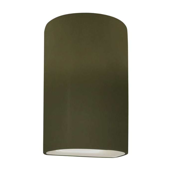 Justice Designs CER-0945W-MGRN One Light Outdoor Wall Sconce, Matte Green