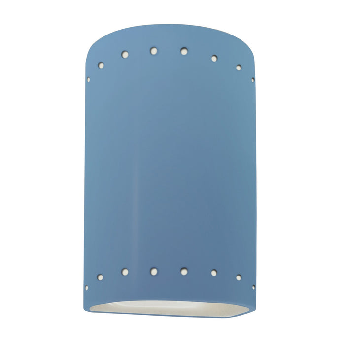 Justice Designs CER-0990W-SKBL One Light Outdoor Wall Sconce, Sky Blue