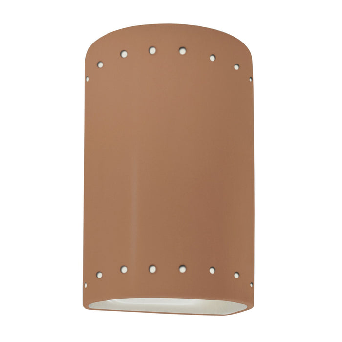 Justice Designs CER-0995W-ADOB One Light Outdoor Wall Sconce, Adobe